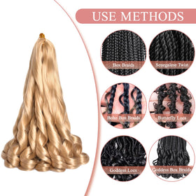 Luoyudu 16 Inch Curly Braiding Hair side view showing curl pattern