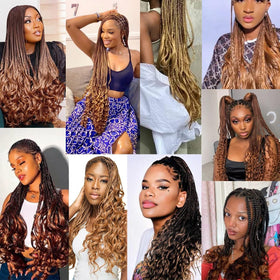 Luoyudu 16 Inch Curly Braiding Hair with care tips displayed