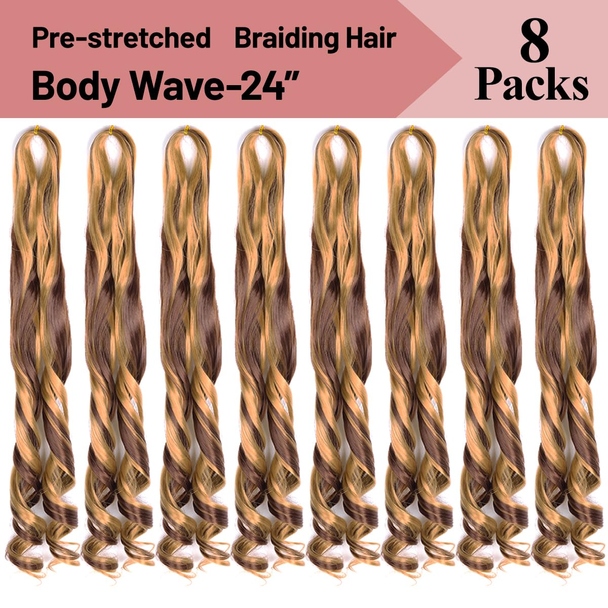 Luoyudu Curly Braiding Hair 8 packs P27/33 packaging