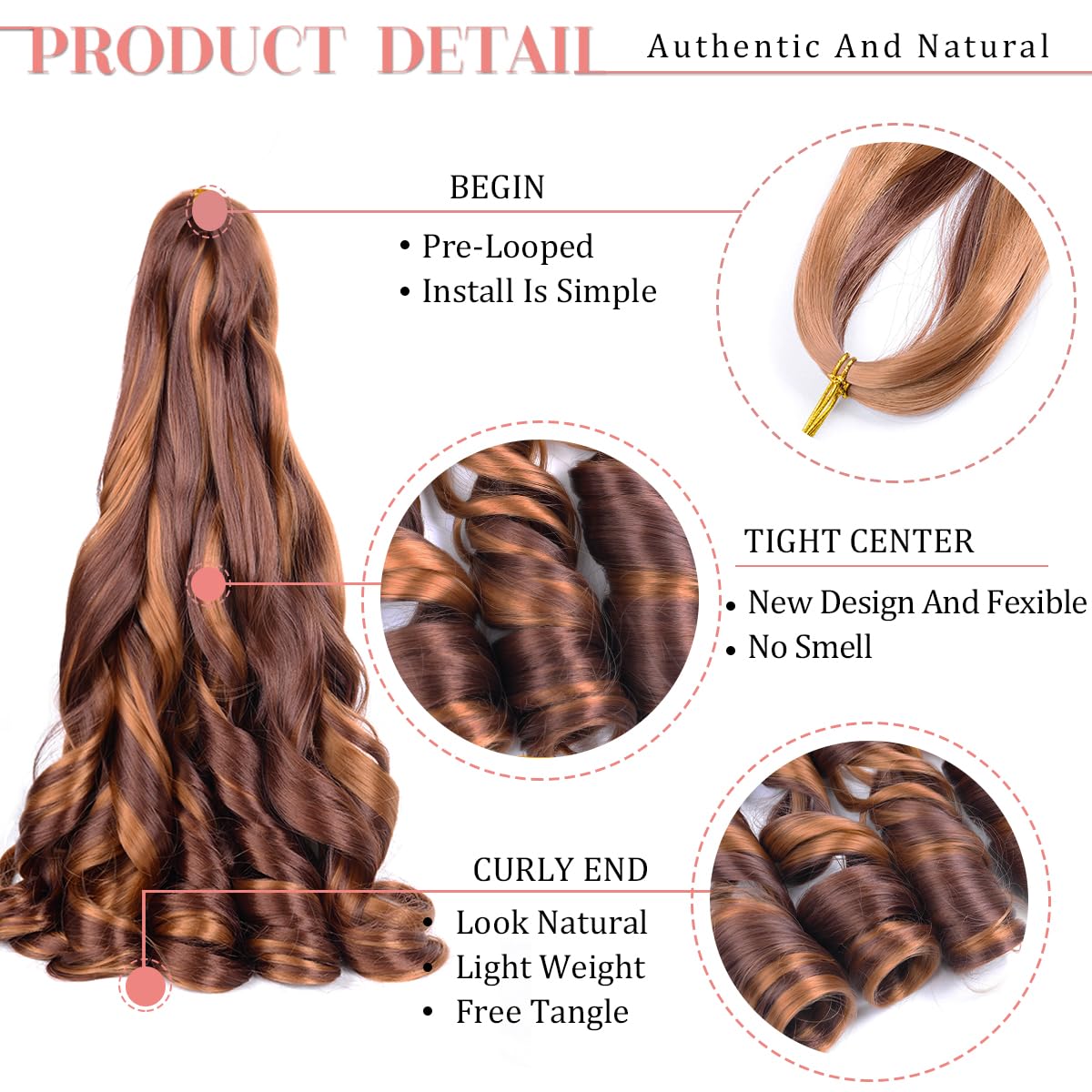 Luoyudu Curly Crochet Hair Extensions close-up of soft texture