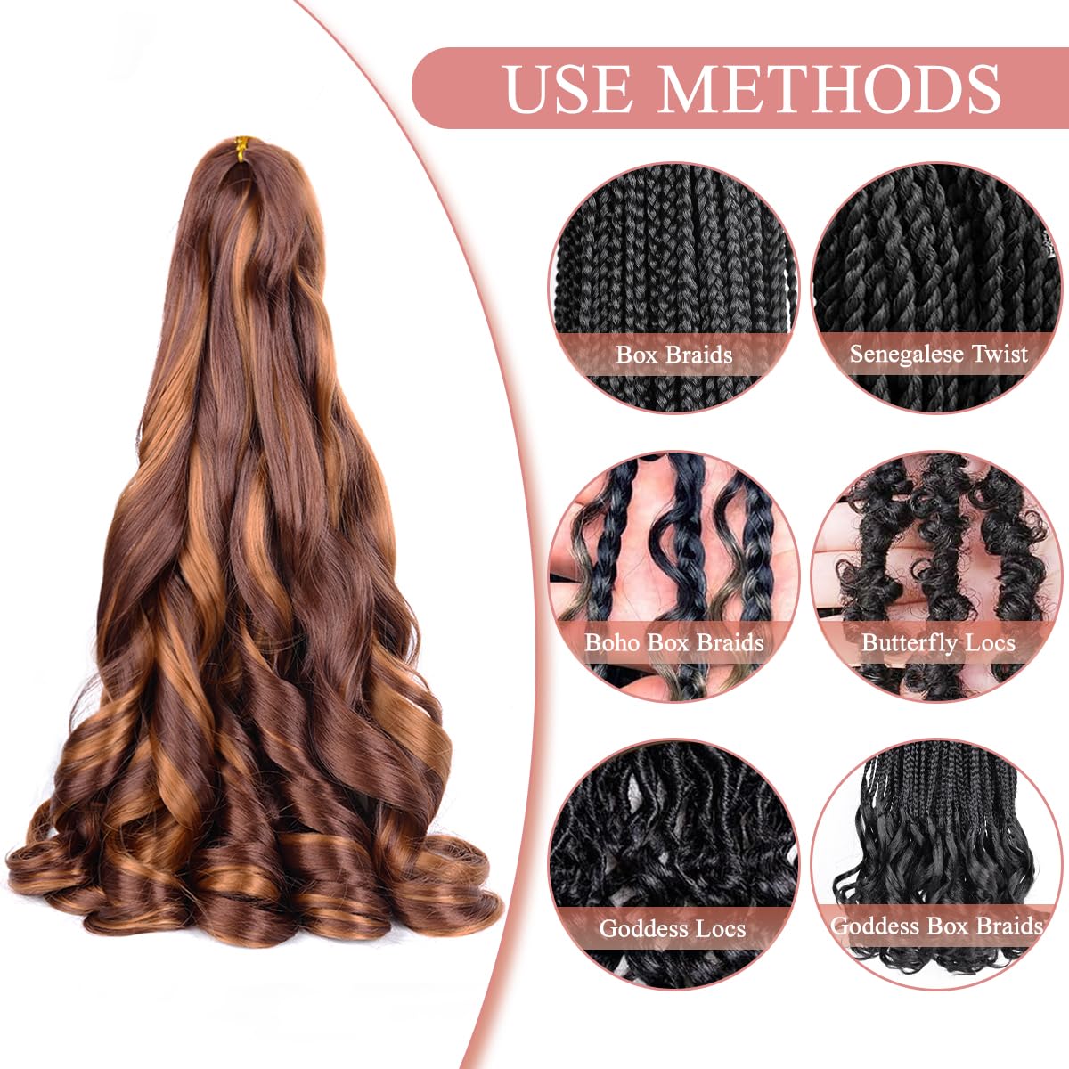 Luoyudu Curly Crochet Hair Extensions showing different styling options