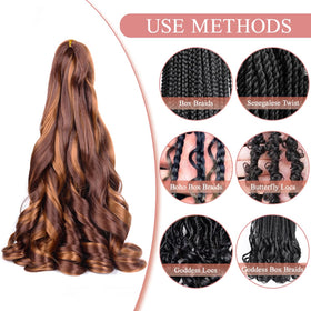 Luoyudu Curly Crochet Hair Extensions showing different styling options