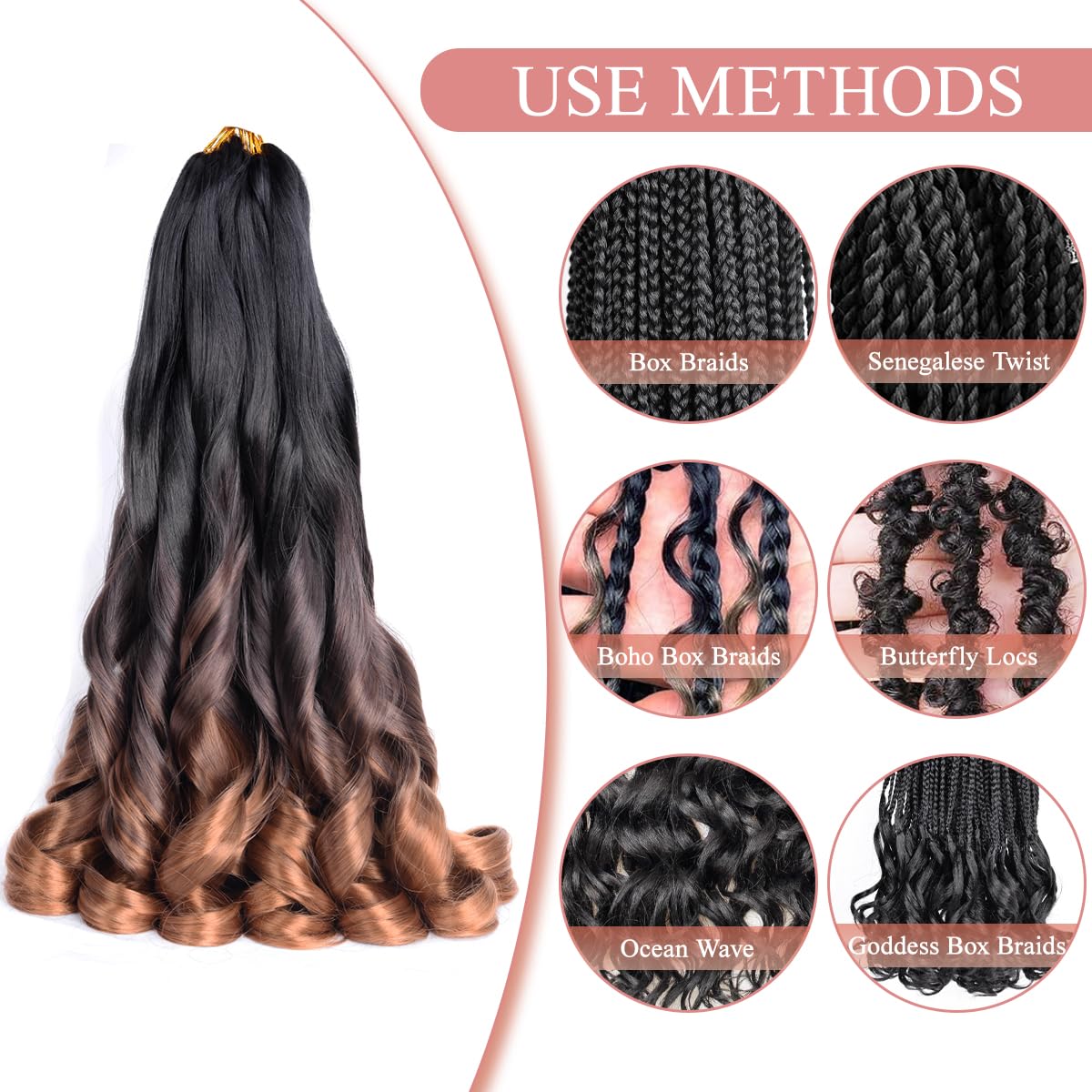 Luoyudu French Curl Braiding Hair 16 Inch Ombre installation process