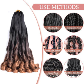 Luoyudu French Curl Braiding Hair 16 Inch Ombre installation process