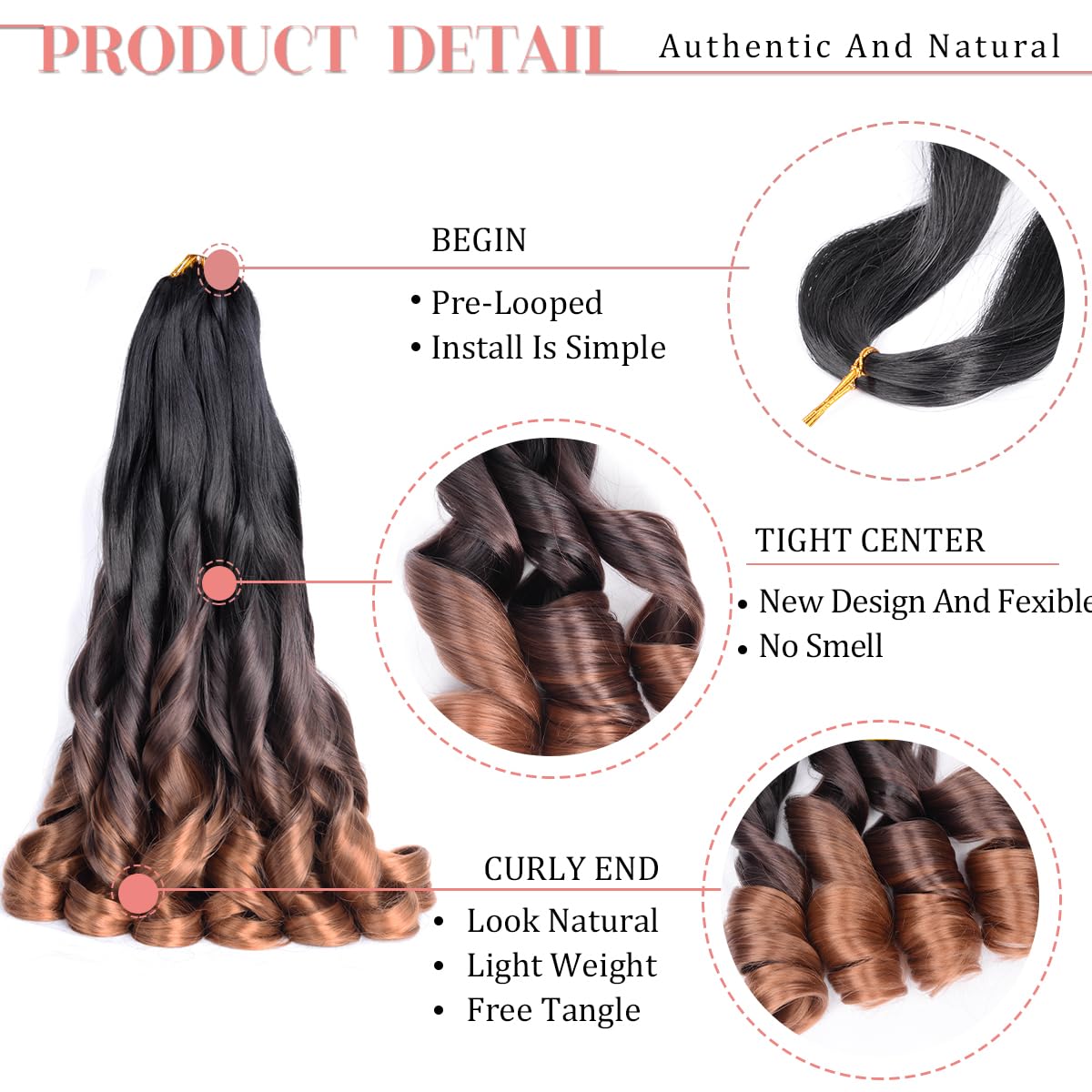 Luoyudu French Curl Braiding Hair 16 Inch Ombre styled in box braids