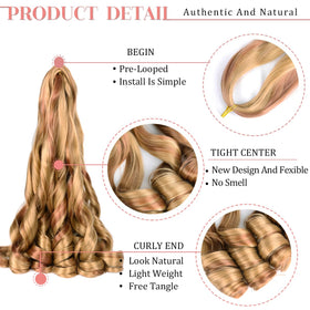Luoyudu French Curl Braiding Hair 16 Inch P27/30 close-up of curls