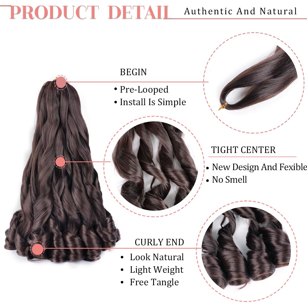 Luoyudu French Curl Braiding Hair 18 Inch packaging with spray bottle