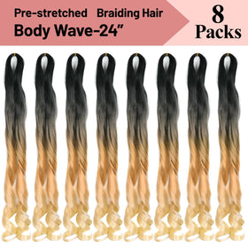 Luoyudu French Curl Braiding Hair 24 Inch Ombre Blonde close-up of curls