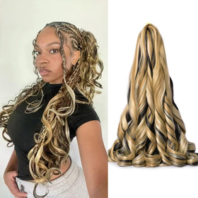 Luoyudu French Curl Braiding Hair 24 Inch P27/33 front view