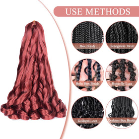 Luoyudu French Curl Braiding Hair 24inch loose wavy hairstyle