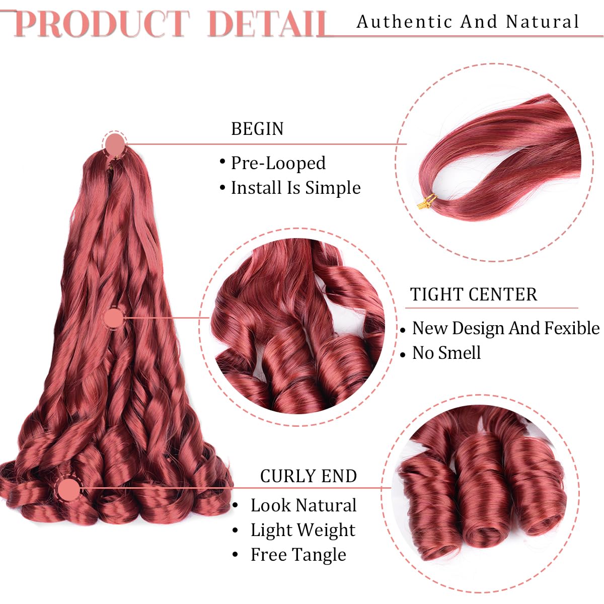 Luoyudu French Curl Braiding Hair 24inch packaging