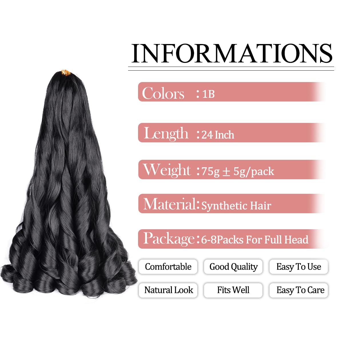 Luoyudu French Curl Braiding Hair packaging with spray bottle