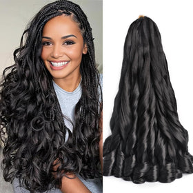 Luoyudu French Curly Braiding Hair 18 Inch front view