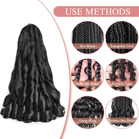 Luoyudu French Curly Braiding Hair 18 Inch in a hairstyle