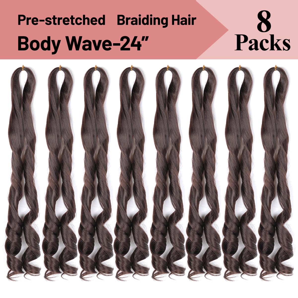 Luoyudu French Curly Braiding Hair 24 Inch #4 Brown in a twist style