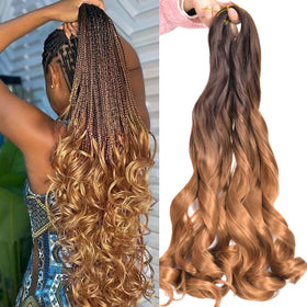 Luoyudu French Curly Braiding Hair 24 Inch T4/30 front view