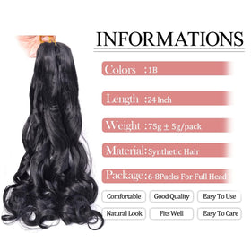Luoyudu French Curly Braiding Hair 8 packs packaging