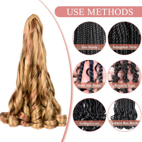 Luoyudu French Curly Braiding Hair P27/30 with spray bottle