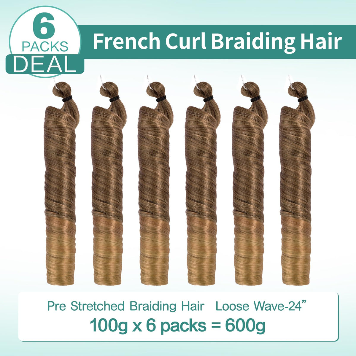 Luoyudu French Curly Braiding Hair styled on a mannequin