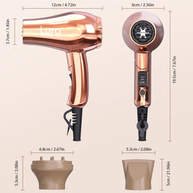 LURA Mini Hair Dryer showing dual voltage switch feature