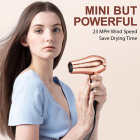 LURA Mini Portable Hair Dryer with concentrator nozzle attachment