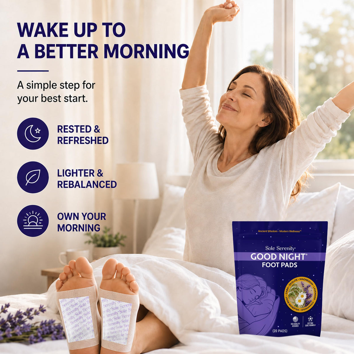 LURE Good Night Foot Pads travel-friendly packaging