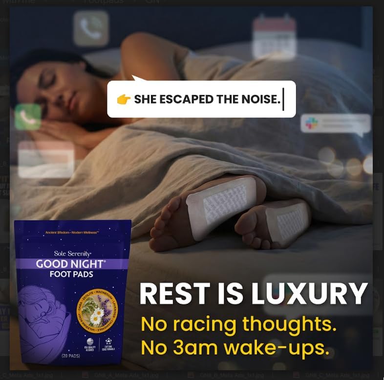 LURE Good Night Foot Pads with herbal blend ingredients