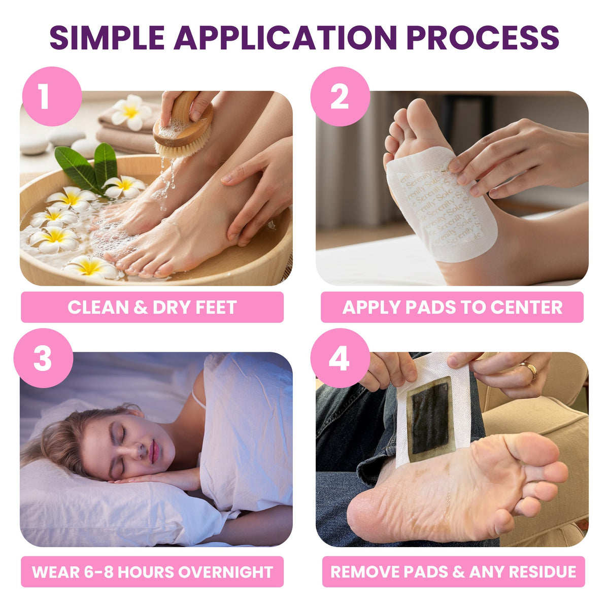 LURE Sole Serenity Foot Pads lifestyle scene on a foot