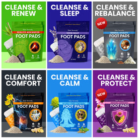 LURE Sole Serenity Foot Pads next to foot care products