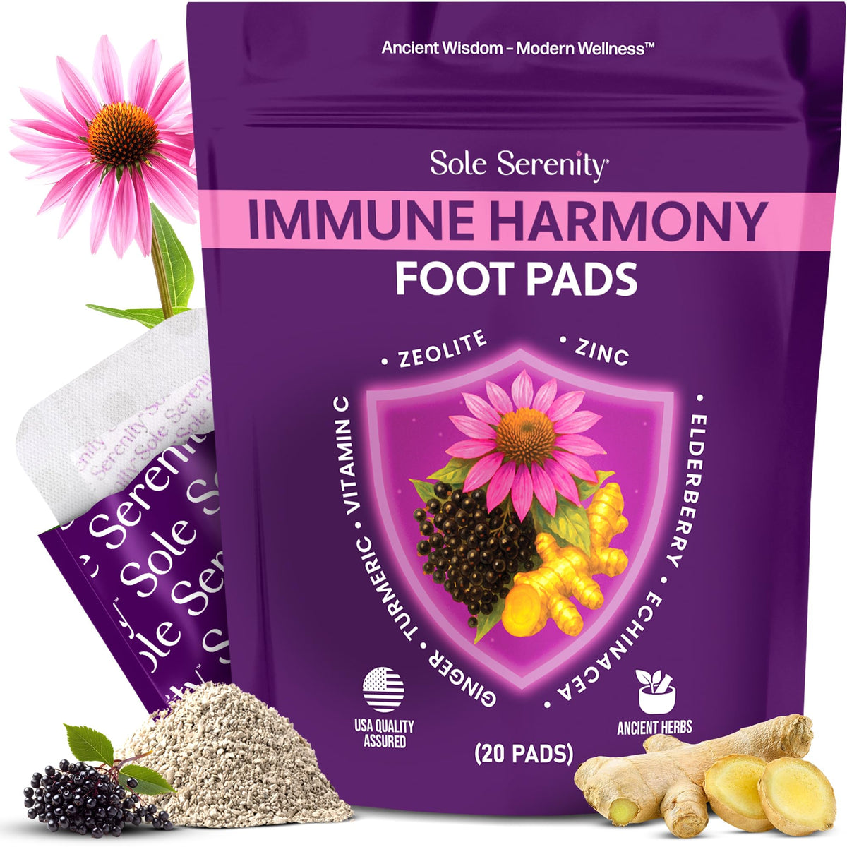 LURE Sole Serenity Foot Pads packaging front view
