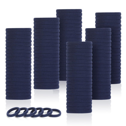 LuSeren 120 Pcs Navy Hair Ties front view in gift box