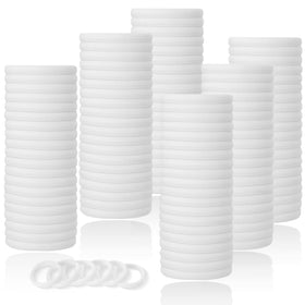 LuSeren 120 Pcs No Damage Hair Ties in white, front view
