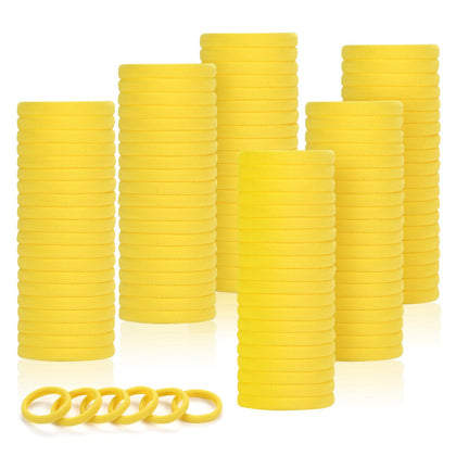 LuSeren 120 Pcs yellow hair ties front view
