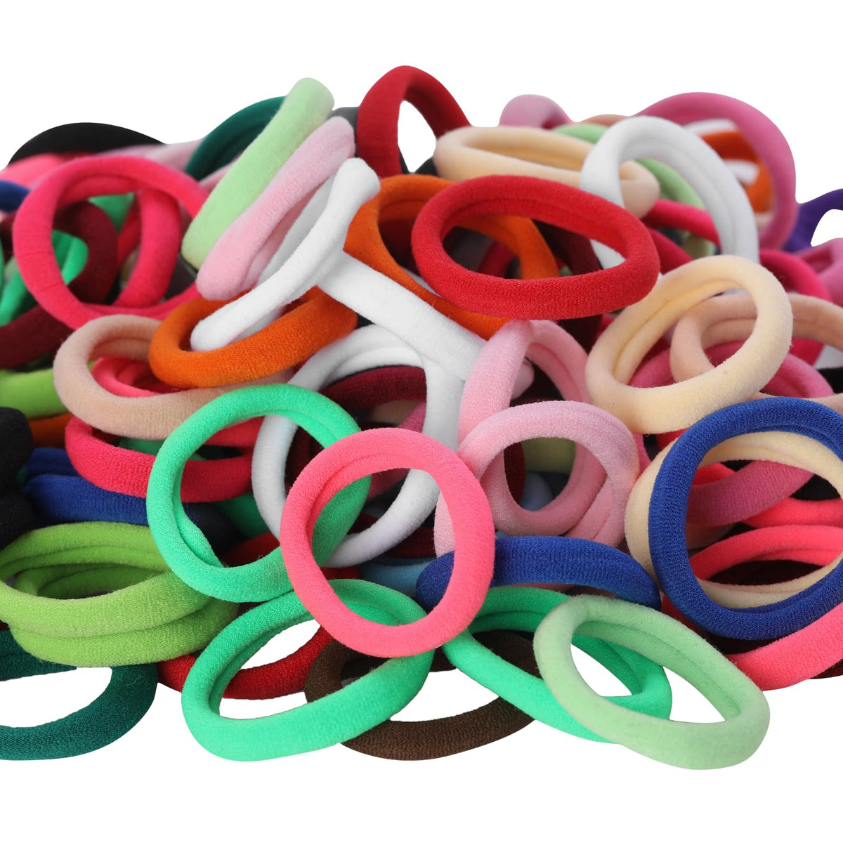 LuSeren 120PCS colourful hair ties in vibrant colours