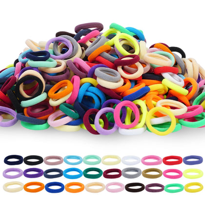 LuSeren 500pcs baby hair ties assorted colours front view