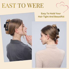 LuSeren Black Hair Clip holding thick curly hair