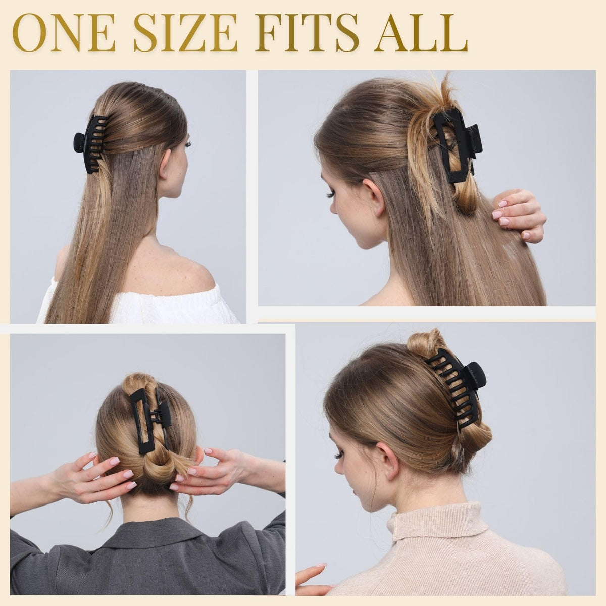 LuSeren Black Hair Clip on straight hair