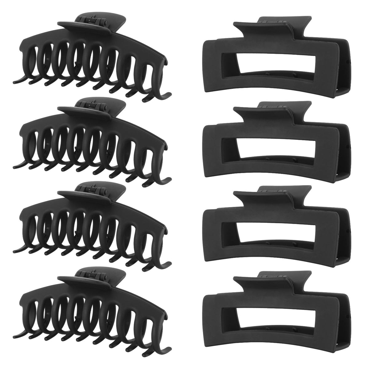 LuSeren Black Hair Clips 8 pack in gift box