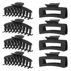 LuSeren Black Hair Clips 8 pack in gift box