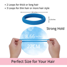 LuSeren blue hair ties assorted shades displayed