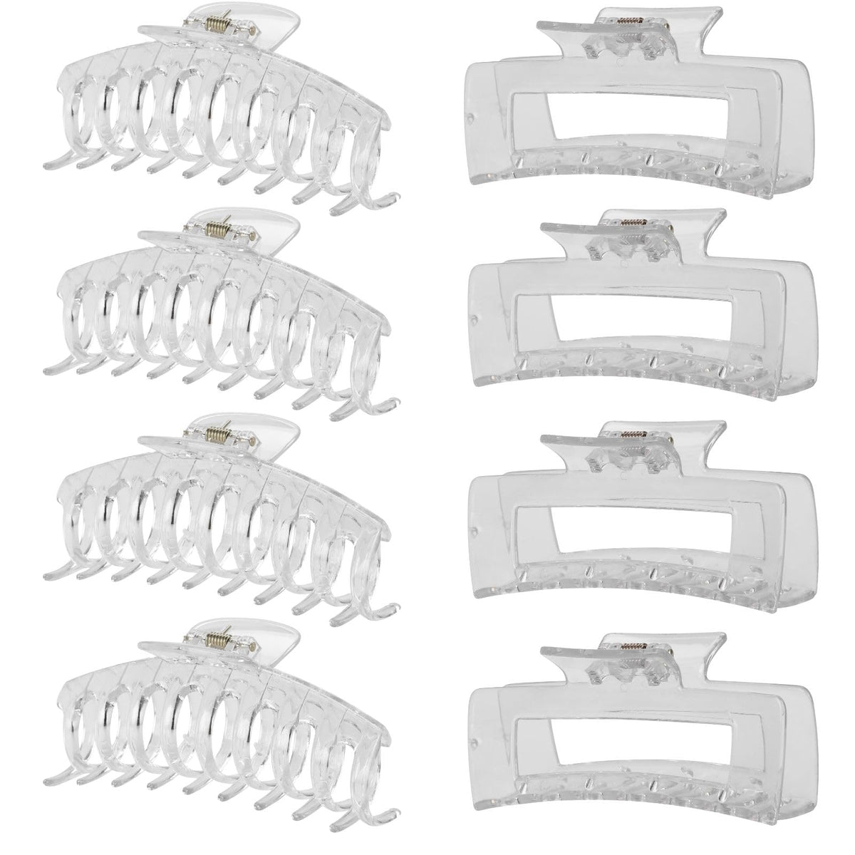 LuSeren Clear Hair Clips 8 pack in gift box