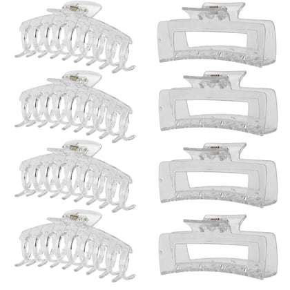 LuSeren Clear Hair Clips 8 pack in gift box