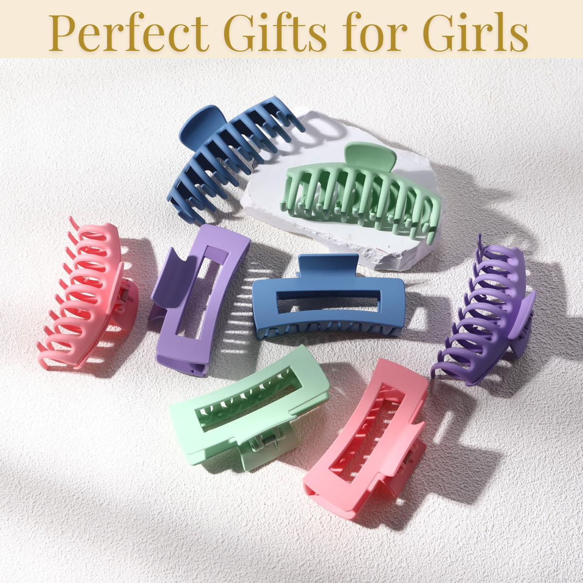 LuSeren colorful hair claw clips arranged together