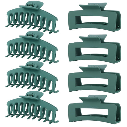 LuSeren Green Hair Clips 8 Pack front view in gift box