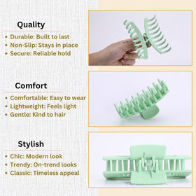 LuSeren hair clips in light green and light brown