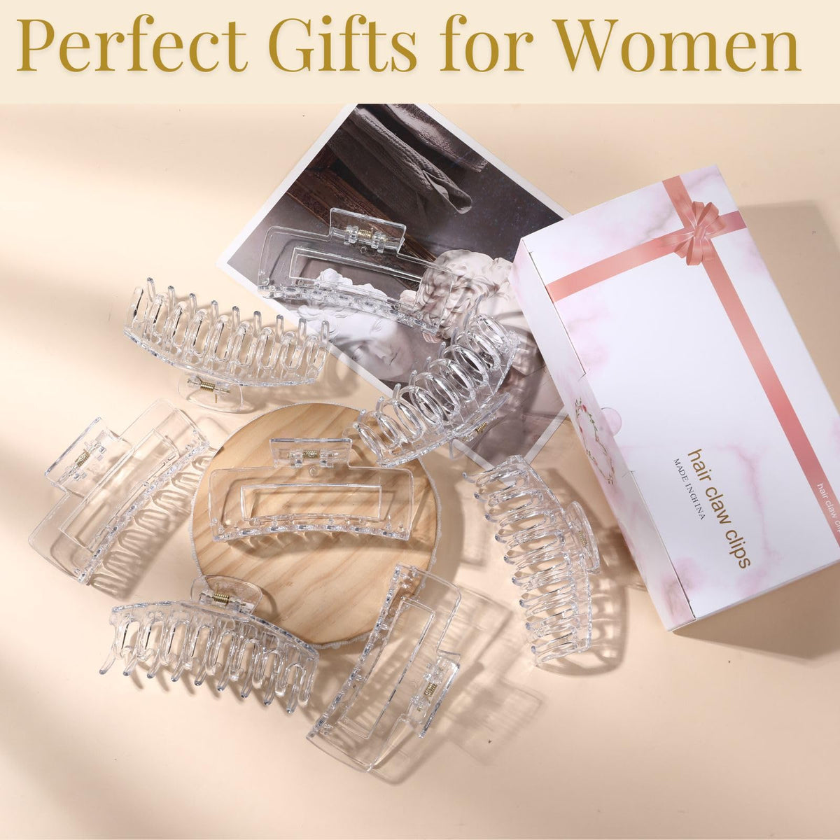 LuSeren hair clips in various clear colours