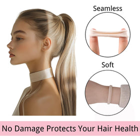 LuSeren hair ties displayed with various hairstyles