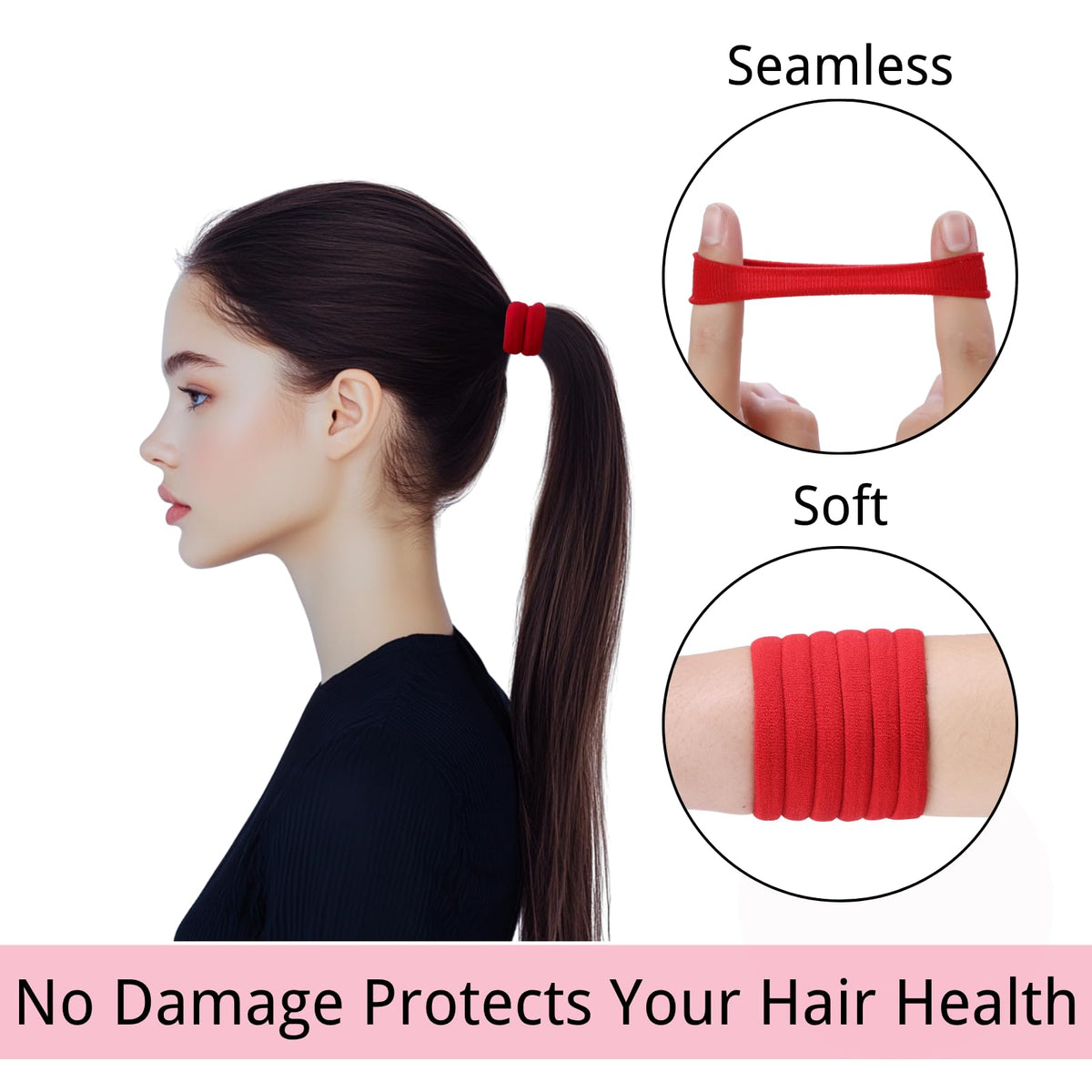 LuSeren hair ties showing texture and stretch