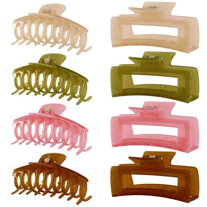 LuSeren Jelly Hair Clips 8 Pack in assorted colours front view