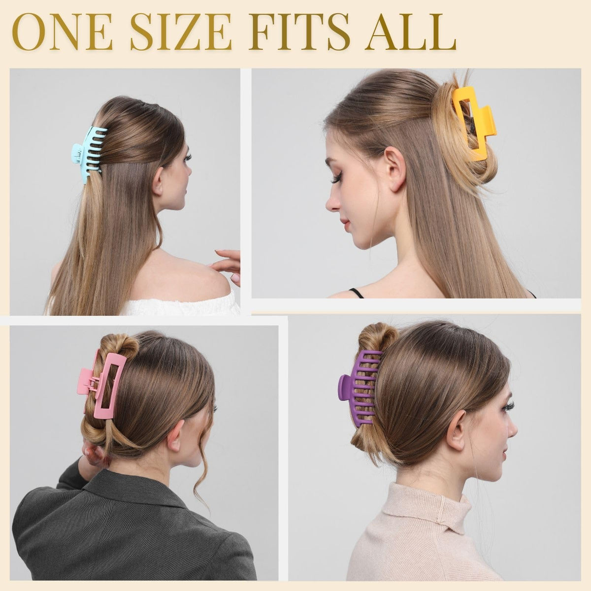LuSeren large claw clips holding thick hair securely